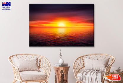 Sunset Sky at The Ocean Background  Wall Art Decor 100% Australian Made - Bella Home Decor