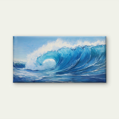 Blue Ocean Wave Painting Wall Art Canvas Office Home Room Framed 120x60cm - Bella Home Decor
