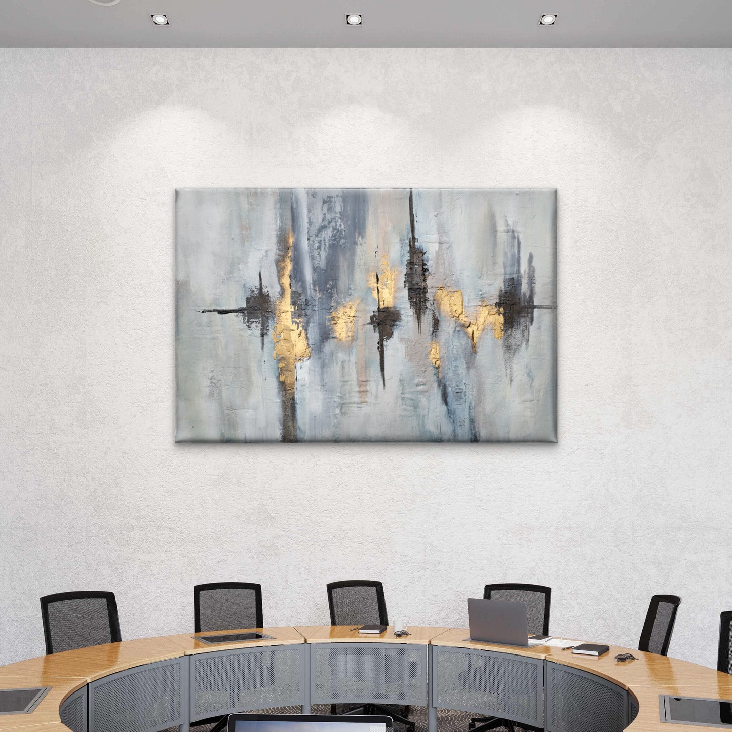 Gold Foil Texture Gray Abstract Art Wall Art Decor 100% Australian Made