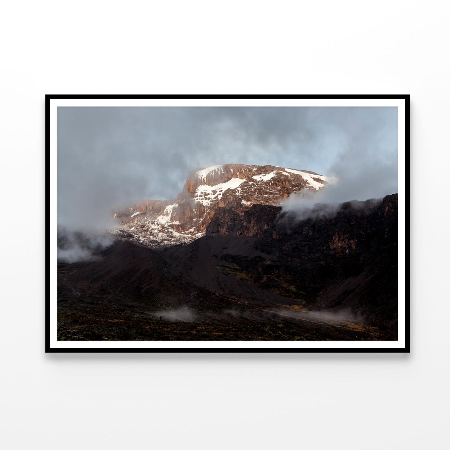 Mount Kilimanjaro & Clouds Line at Sunset Tanzania Home Decor Premium Quality Poster Print Choose Your Sizes