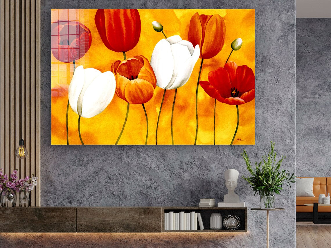 Abstract Tulips Art UV Direct Aluminum Print Australian Made Quality