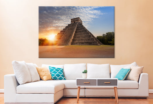 Kukulcan Pyramid at Chichen Itza Nature Wall Art Decor 100% Australian Made