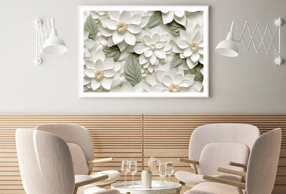 Group of White Flowers with Petals Home Decor Premium Quality Poster Print Choose Your Sizes - Bella Home Decor