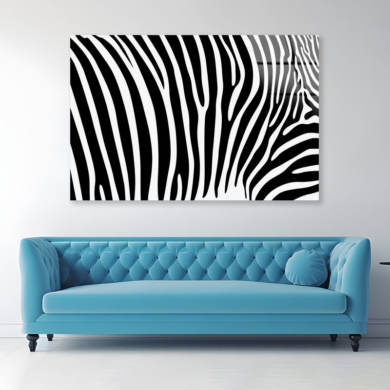 Black And White Zebra Pattern Acrylic Glass Print Tempered Glass Wall Art 100% Made in Australia Ready to Hang