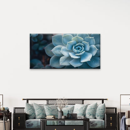Echeveria Succulent Plant Leaves Wall Art Canvas Office Home Framed 120x60cm