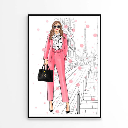 Stylish Boss Lady with Her Luxury Handbag Design Home Decor Premium Quality Poster Print Choose Your Sizes