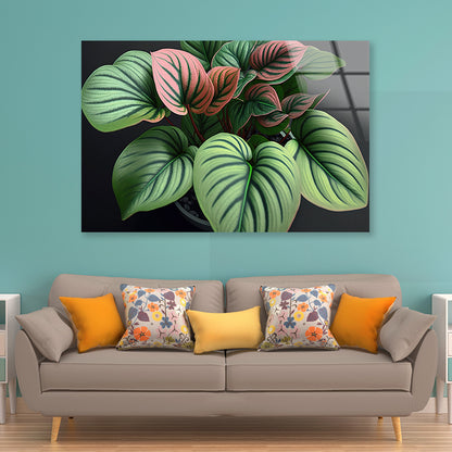 Green Orchid Flowers Pattern Acrylic Glass Print Tempered Glass Wall Art 100% Made in Australia Ready to Hang - Bella Home Decor