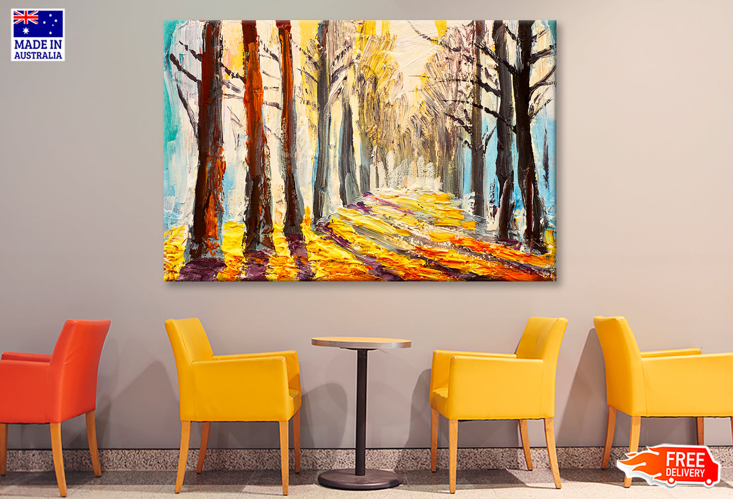 Colorful Trees In Forest Oil Painting Wall Art Limited Edition High Quality Print