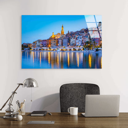 French Riviera Coastal Tempered Glass Printing Wall Art Australian Made Quality