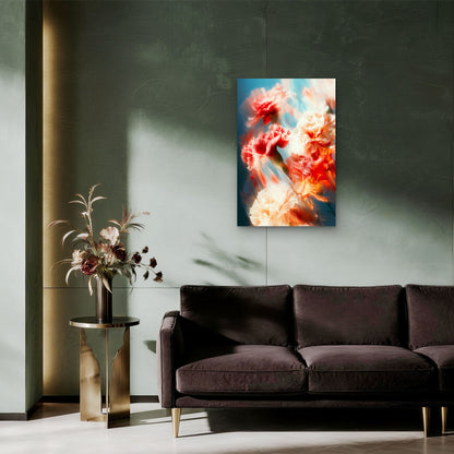 Close-Up of Carnation Flowers 40x60cm Metal Print Ready to Hang