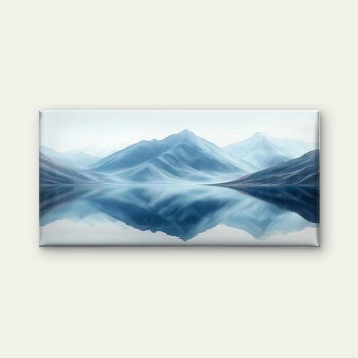 Blue Gray Abstract Mountain Wall Art Canvas Office Home Room Framed 120x60cm