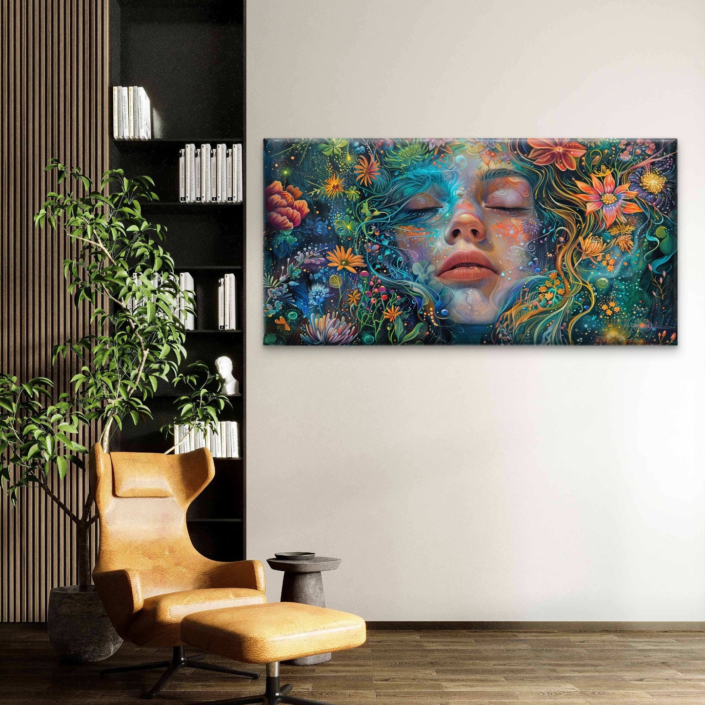 Sleeping Fantasy Woman Floral Wall Art Canvas Office Home Room Framed 120x60cm