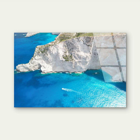 Greek Islands Navagio Beach Turquoise Acrylic Glass Printing Wall Art Australian Made Quality