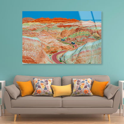 Geological Park Scenery in Zhangye Gansu China Acrylic Glass Print Tempered Glass Wall Art 100% Made in Australia Ready to Hang