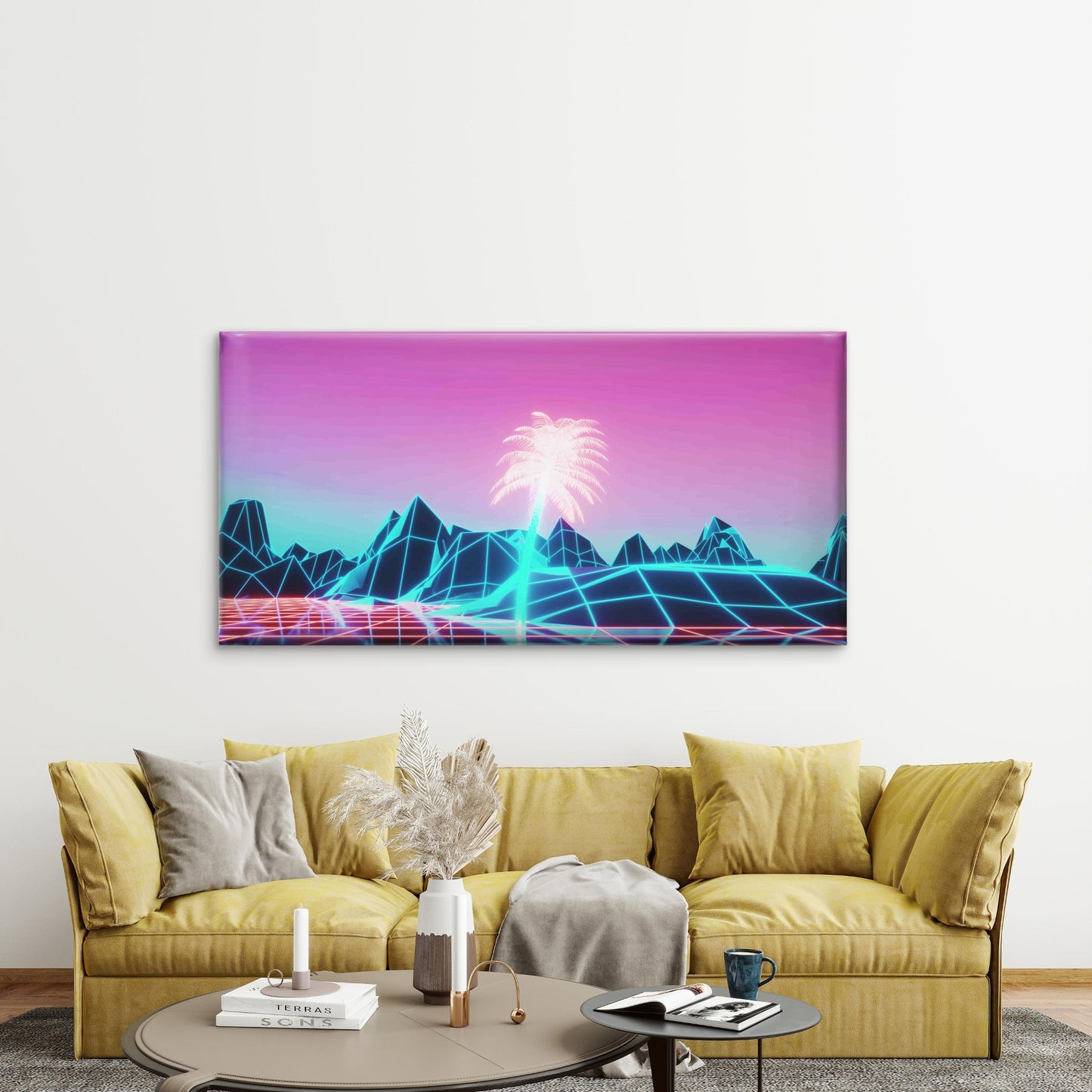 Electro Music Intro Wall Art Canvas Office Home Room Framed 120x60cm - Bella Home Decor