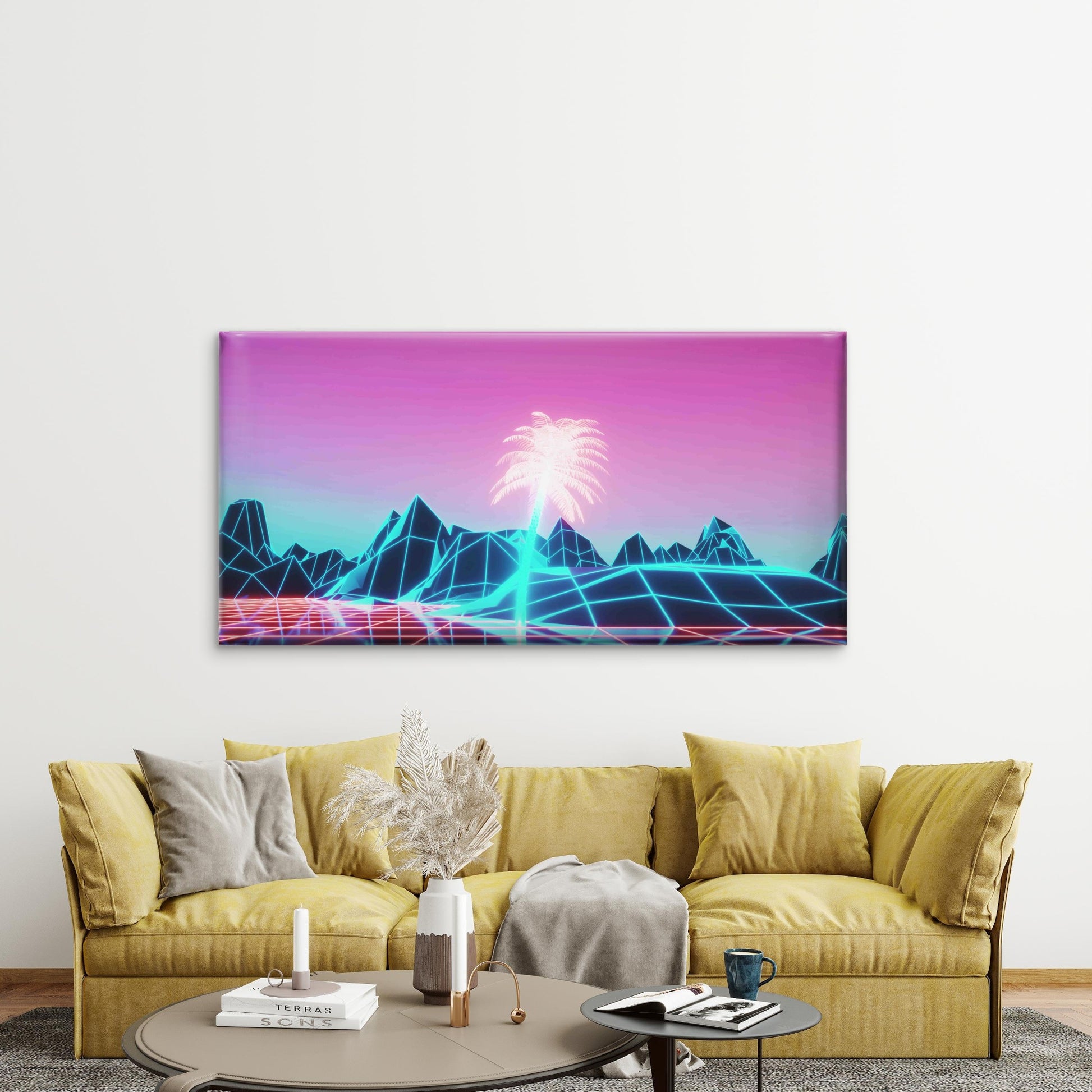 Electro Music Intro Wall Art Canvas Office Home Room Framed 120x60cm - Bella Home Decor