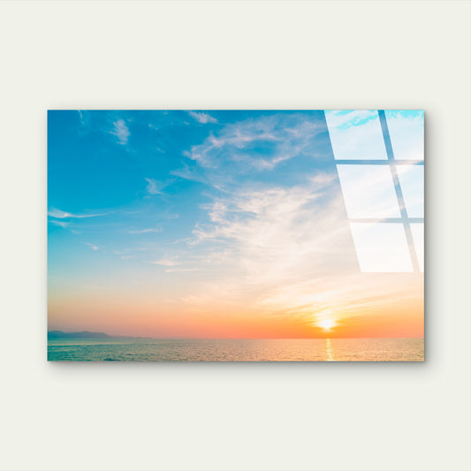 Coastal Ocean Sunset Beach Glass Printing Wall Art Australian Made Quality