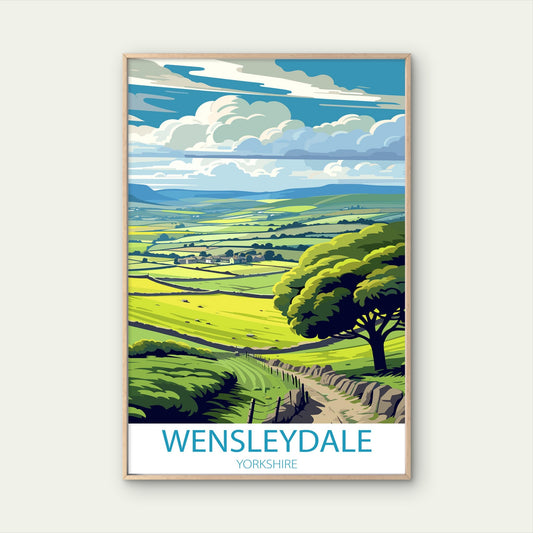 Wensleydale Yorkshire Dales United Kingdom Travel Poster Print Wall Art