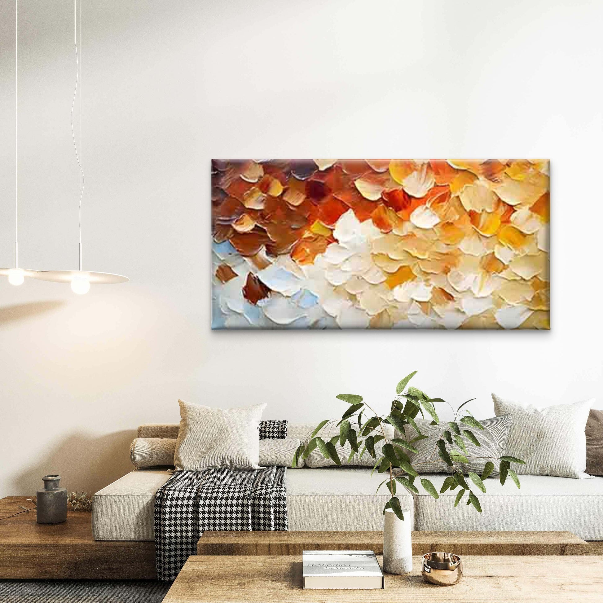 Abstract Brushstroke Pattern Wall Art Canvas Office Home Room Framed 120x60cm - Bella Home Decor