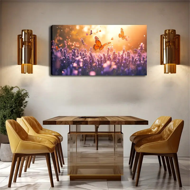 Blooming Lavender Fields Wall Art Canvas Office Home Room Framed 120x60cm - Bella Home Decor