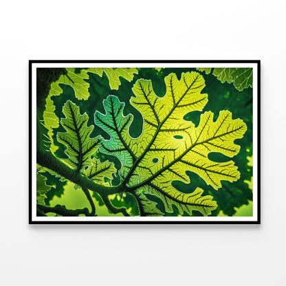 Close-Up Photo of A Green Leaf Home Decor Premium Quality Poster Print Choose Your Sizes