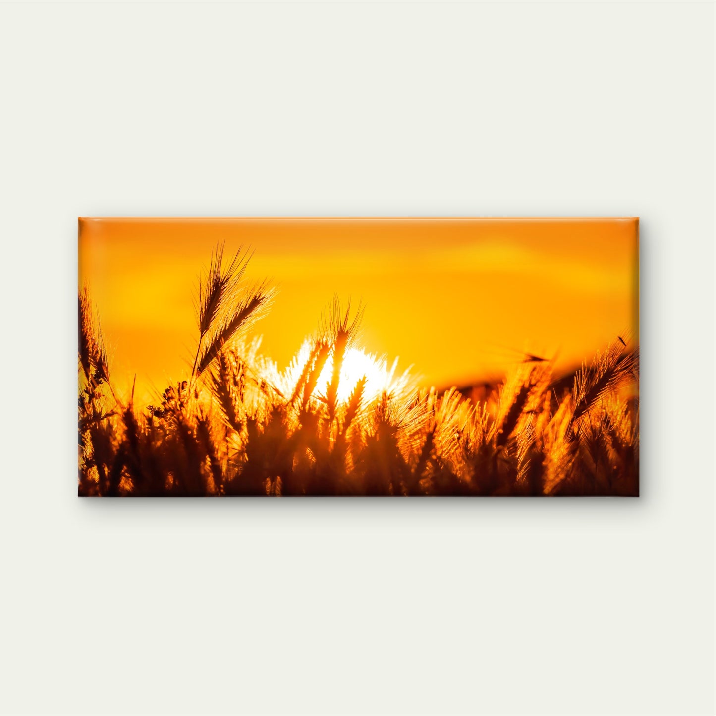 Field With Wild Grasses Sunset Wall Art Canvas Office Home Room Framed 120x60cm