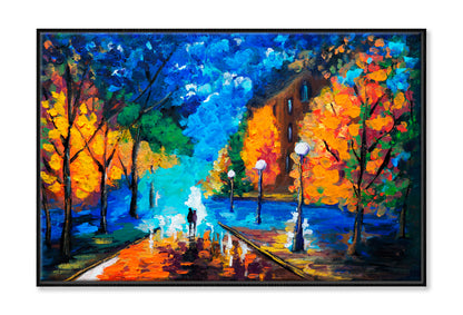 Dating Night Couple Oil Painting Wall Art Limited Edition High Quality Print Canvas Box Framed Black