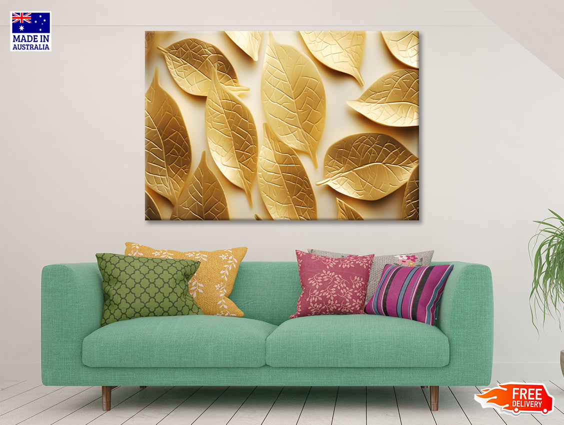 Close-Up of Golden Leaves Print 100% Australian Made - Bella Home Decor