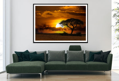 Sunset in Africa Over Acacia Tree Home Decor Premium Quality Poster Print Choose Your Sizes - Bella Home Decor