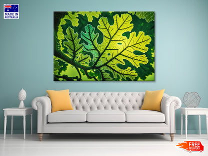 Close-Up Photo of A Green Leaf Print 100% Australian Made - Bella Home Decor