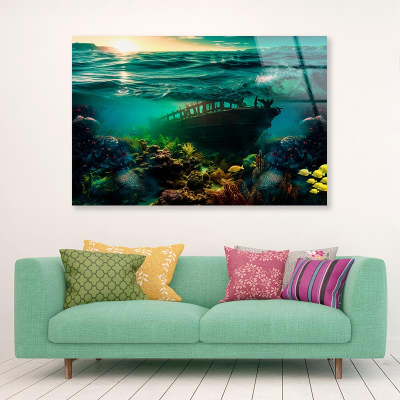 Amazing View of Deep Sea Acrylic Glass Print Tempered Glass Wall Art 100% Made in Australia Ready to Hang