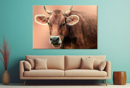 Portrait of Cow in the Forest Wall Art Decor 100% Australian Made - Bella Home Decor