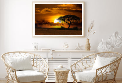 Sunset in Africa Over Acacia Tree Home Decor Premium Quality Poster Print Choose Your Sizes - Bella Home Decor
