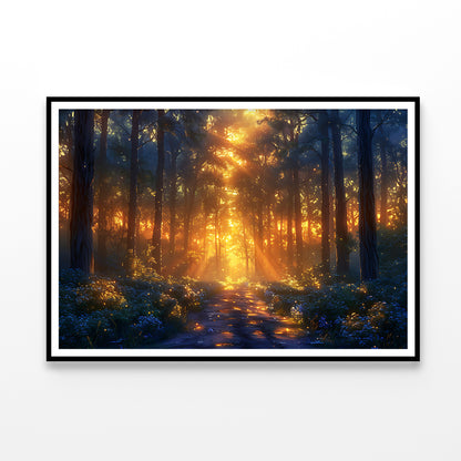 Forest with the Bright Sun Shining Home Decor Premium Quality Poster Print Choose Your Sizes