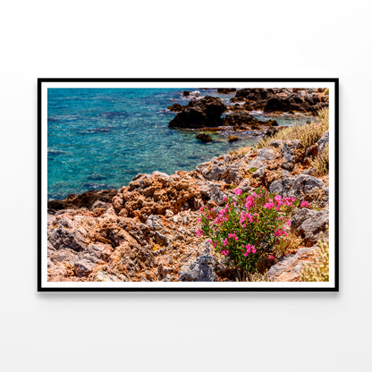 Beautiful Nature Flowers with River Home Decor Premium Quality Poster Print Choose Your Sizes