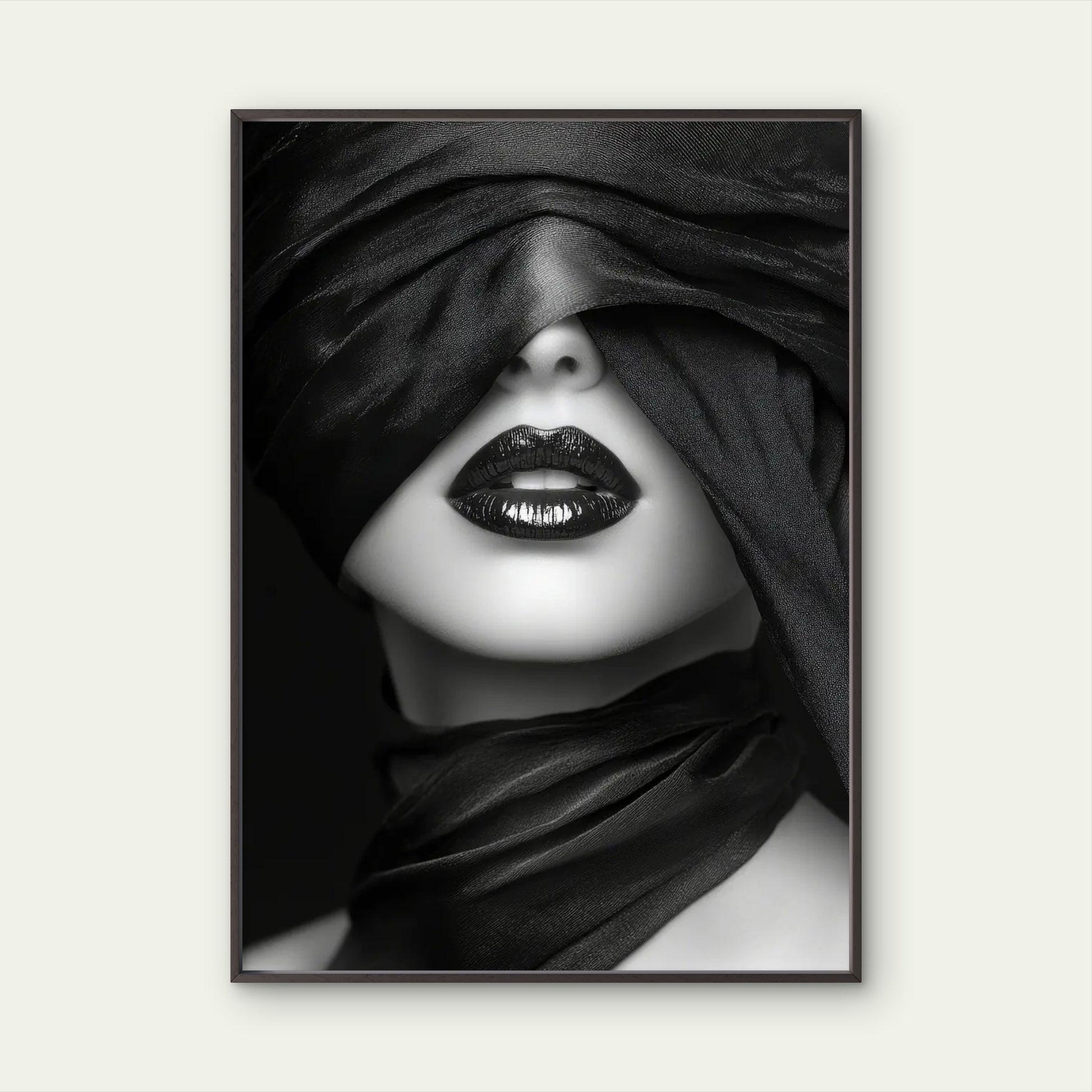 Glossy Black Luxury Woman Lips Fashion Home Decor Premium Quality Poster Print Choose Your Sizes - Bella Home Decor