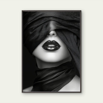 Glossy Black Luxury Woman Lips Fashion Home Decor Premium Quality Poster Print Choose Your Sizes - Bella Home Decor