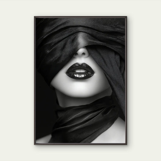 Glossy Black Luxury Woman Lips Fashion Home Decor Premium Quality Poster Print Choose Your Sizes - Bella Home Decor
