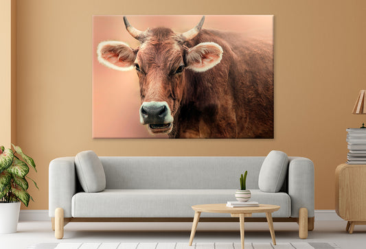 Portrait of Cow in the Forest Wall Art Decor 100% Australian Made - Bella Home Decor