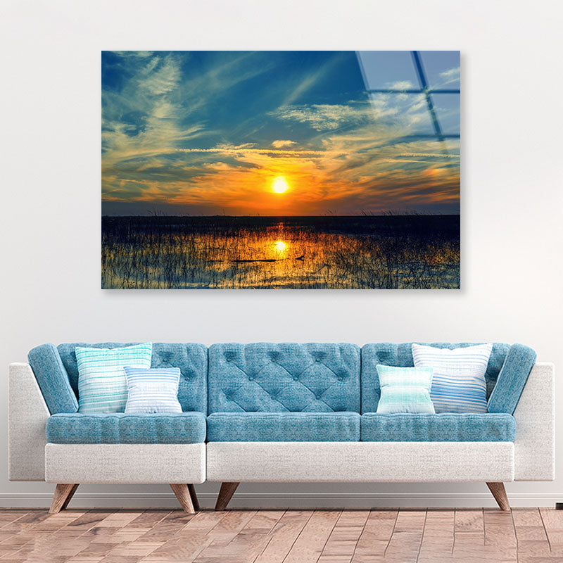 Sunset over Waters Acrylic Glass Print Tempered Glass Wall Art 100% Made in Australia Ready to Hang