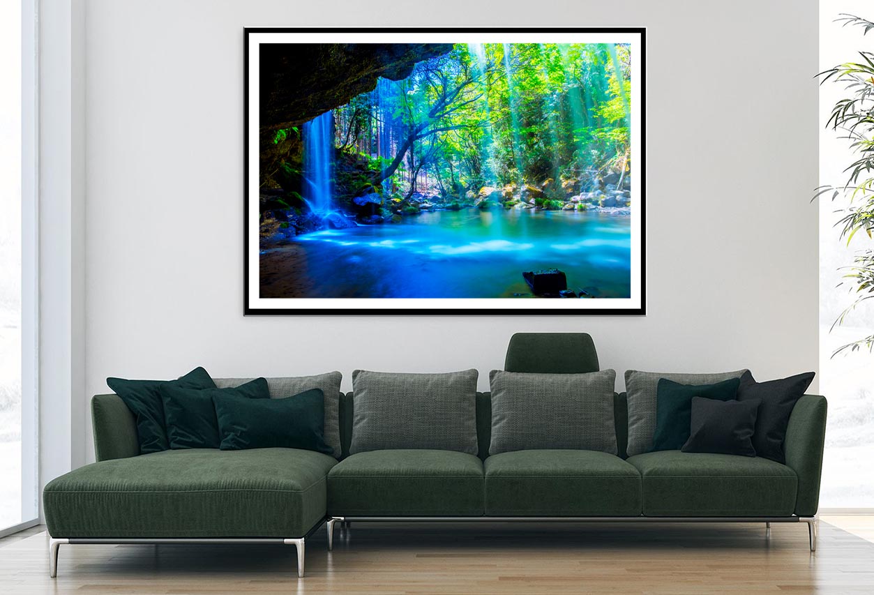 Nabegatai, Waterfall in Forest, Kumamoto Japan Home Decor Premium Quality Poster Print Choose Your Sizes