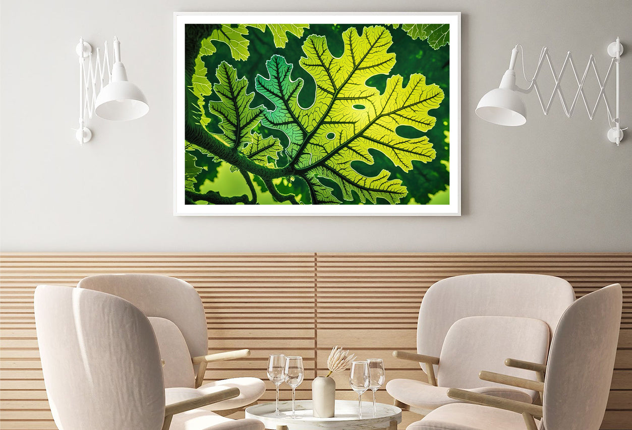 Close-Up Photo of A Green Leaf Home Decor Premium Quality Poster Print Choose Your Sizes