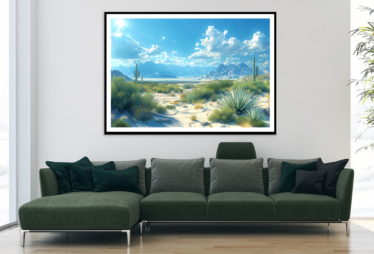 Plants under a Cloudy Sky with Mountains Home Decor Premium Quality Poster Print Choose Your Sizes - Bella Home Decor