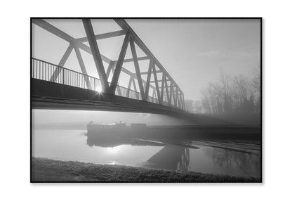 Bridge Over the Mittel land Canal in The Morning Fog Home Decor Premium Quality Poster Print Choose Your Sizes