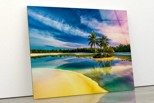 Sunset over the River Acrylic Glass Print Tempered Glass Wall Art 100% Made in Australia Ready to Hang