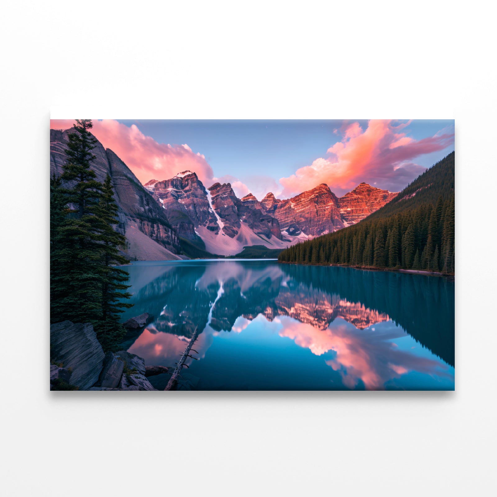 Lake Surrounded By Trees and Mountains Print 100% Australian Made - Bella Home Decor
