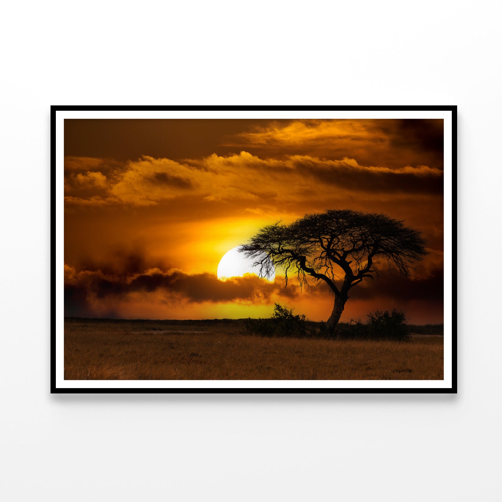 Sunset in Africa Over Acacia Tree Home Decor Premium Quality Poster Print Choose Your Sizes - Bella Home Decor