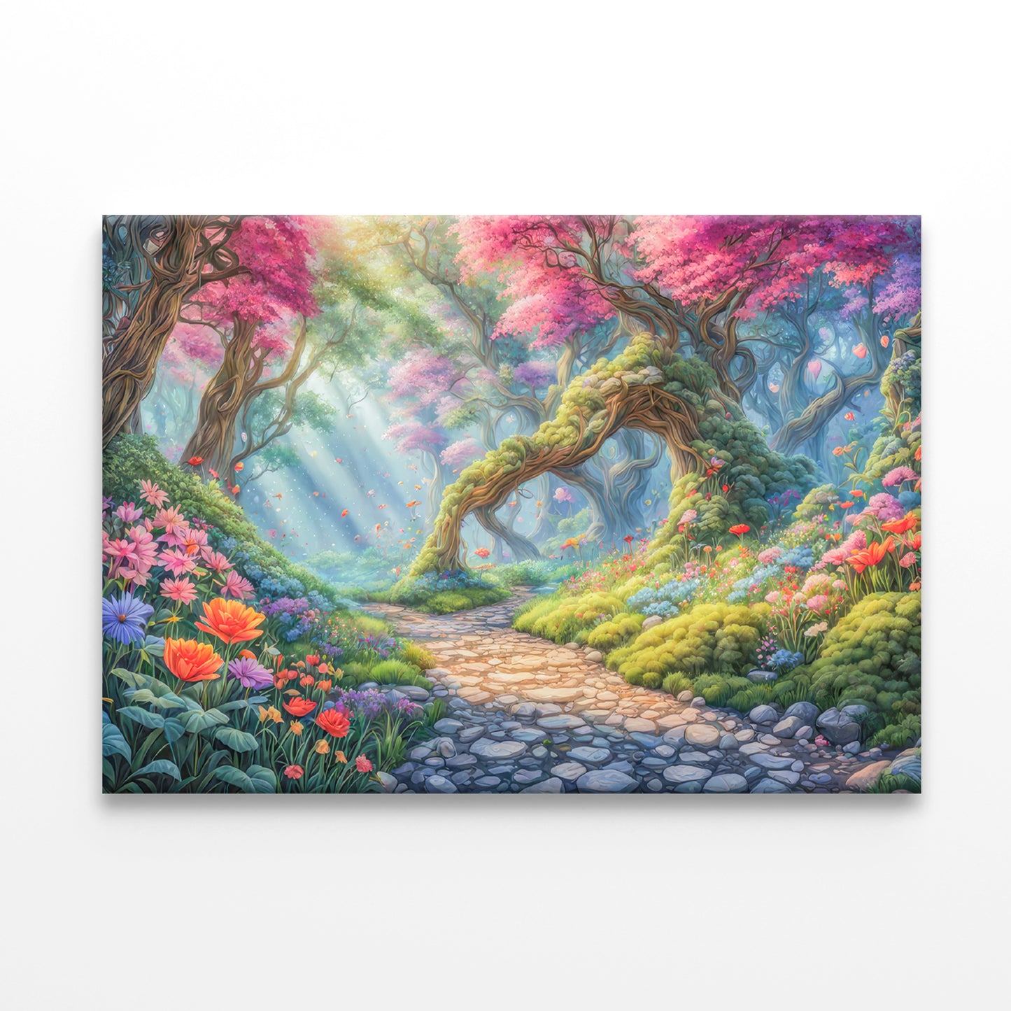 View of a Garden Filled With Colorful Flowers Print 100% Australian Made