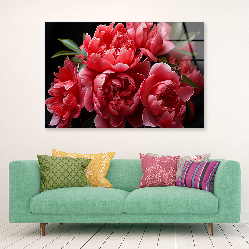 Group of Garden Roses with Leaves Acrylic Glass Print Tempered Glass Wall Art 100% Made in Australia Ready to Hang - Bella Home Decor