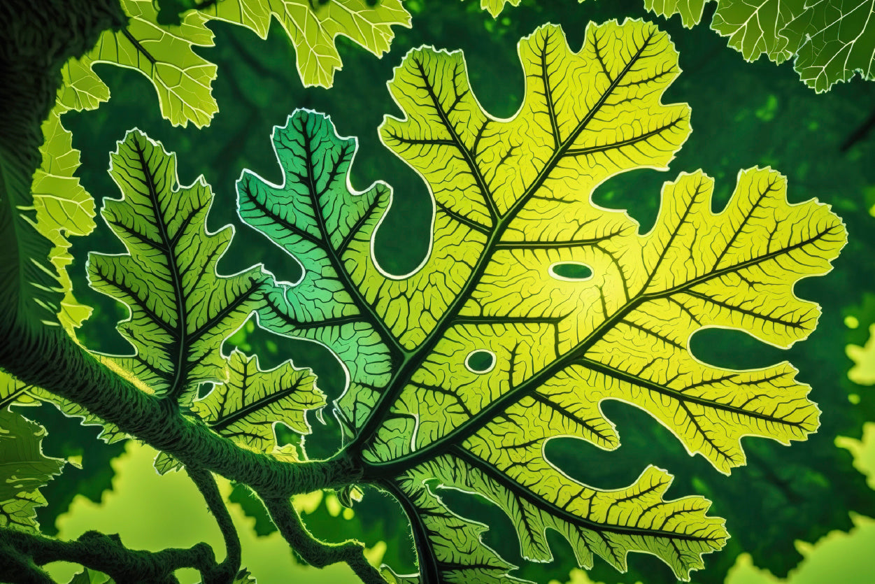 Close-Up Photo of A Green Leaf Print 100% Australian Made - Bella Home Decor